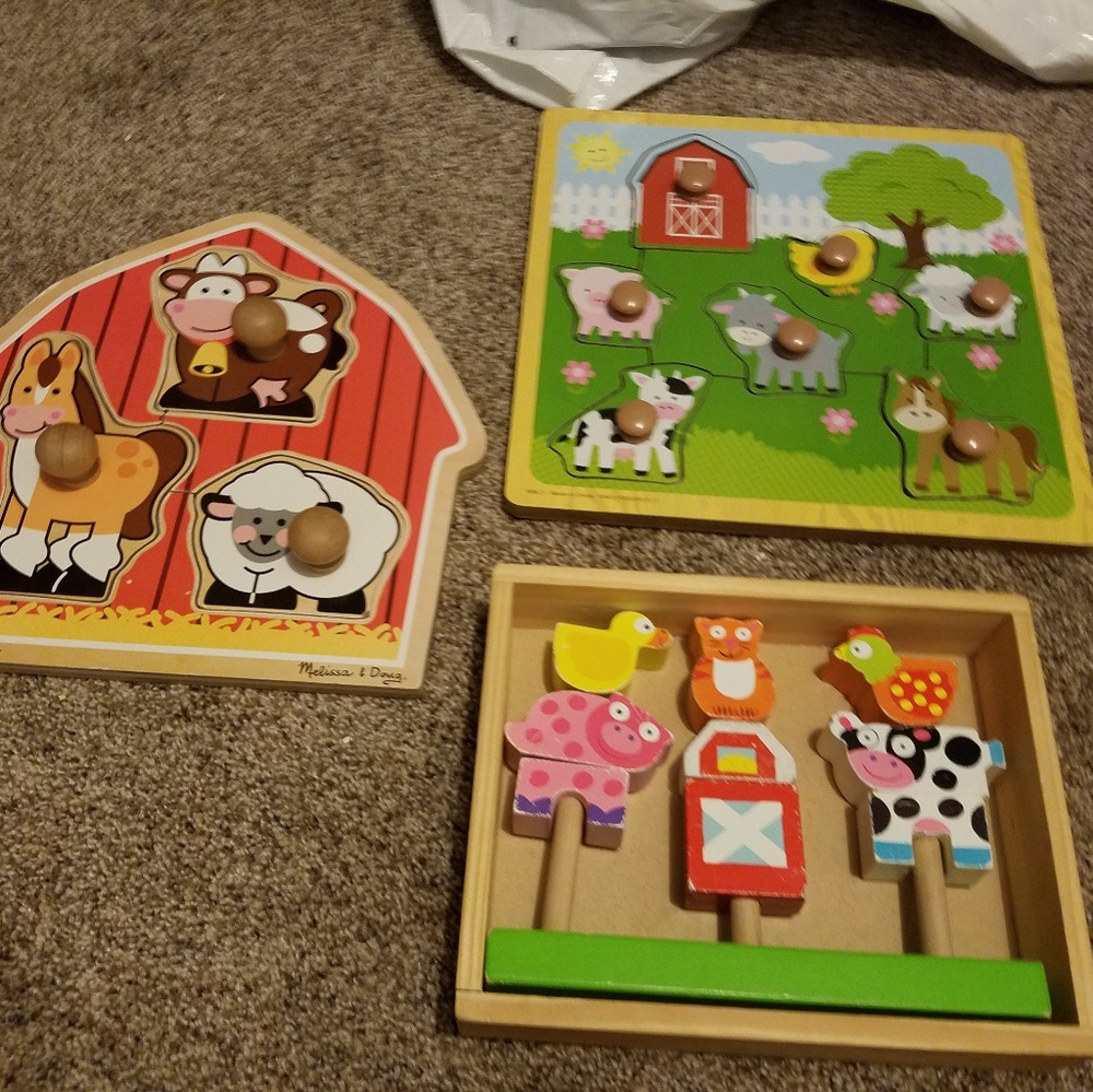 Toddler baby wooden farm puzzles